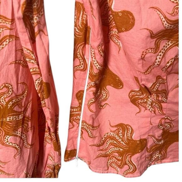 VTG Pink and Brown Octopus Print Women's Top - M - Picture 3 of 4